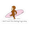 Surfing Curious George Sticker