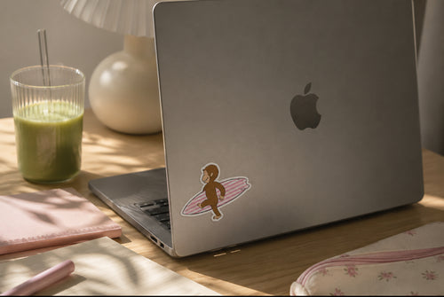 Surfing Curious George Sticker