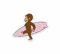 Surfing Curious George Sticker